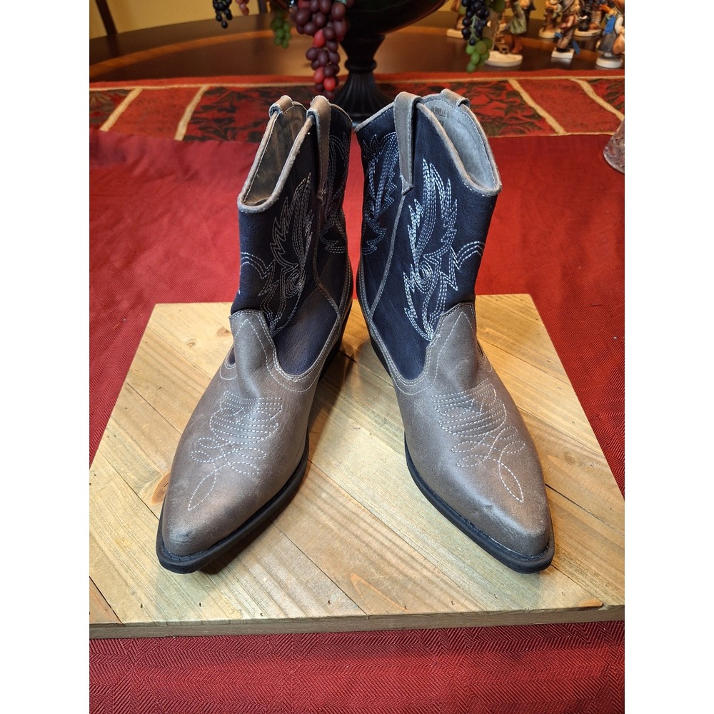 London‎ Rebel Nashville Womens Western Boots Gray Two Tone Cowboy Size 8